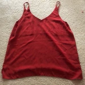 brick red flowy tank